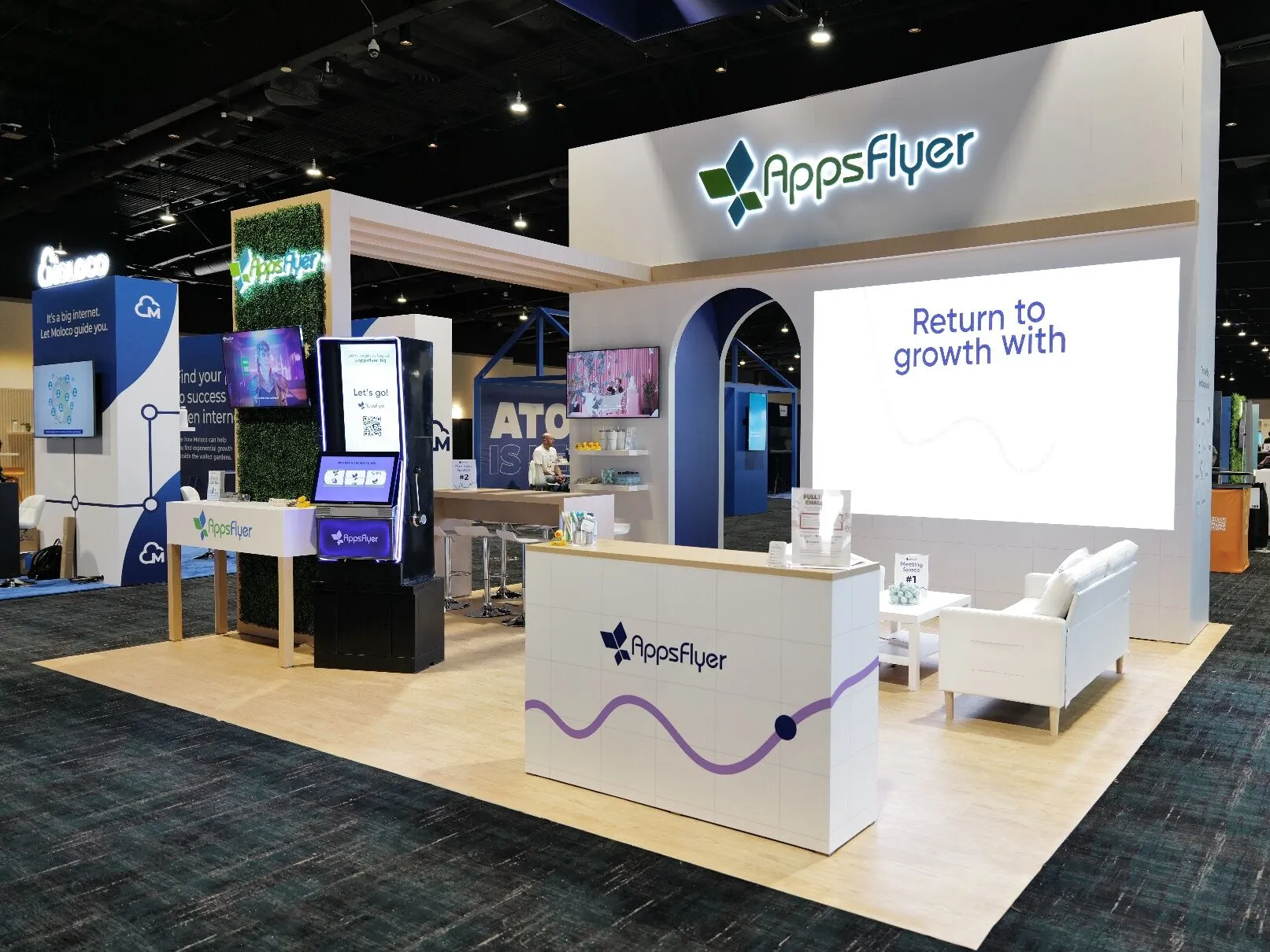 AppsFlyer 20′ x 20′ MAU 2024 Booth Design Las Vegas