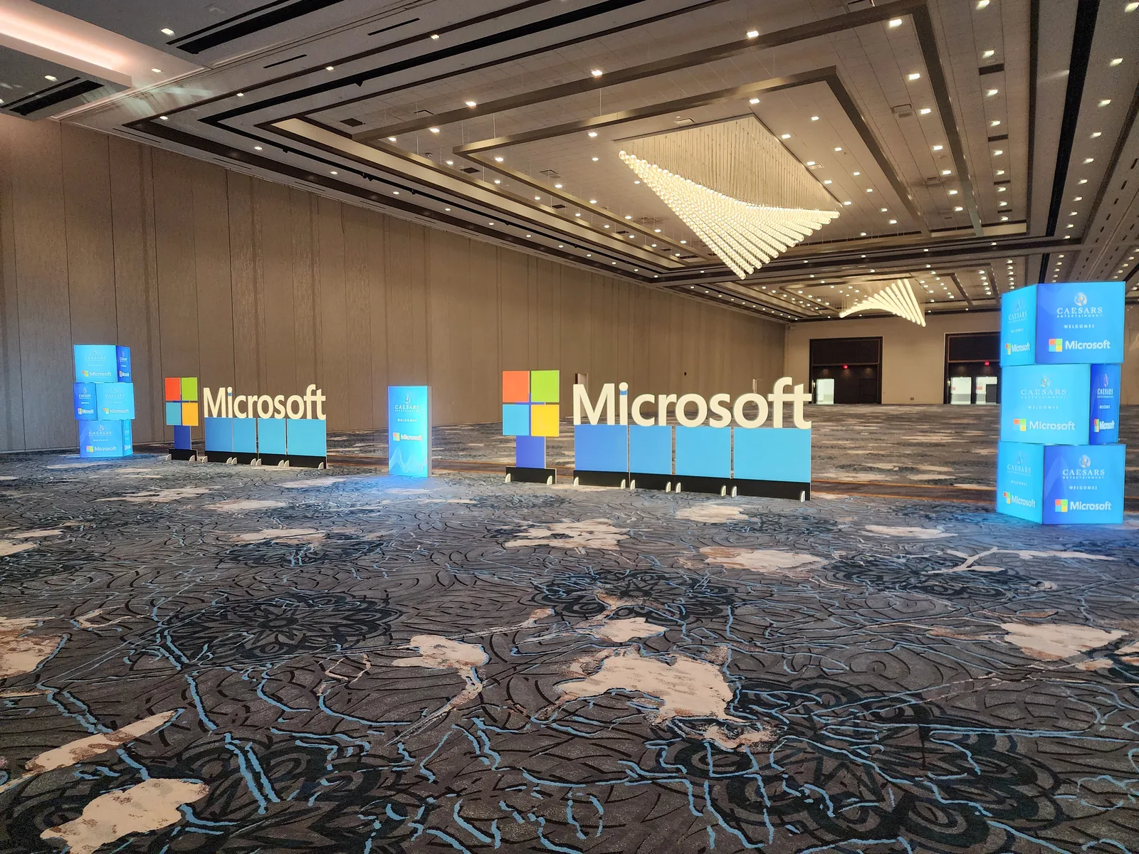 Branded Backlit Cube Pillars