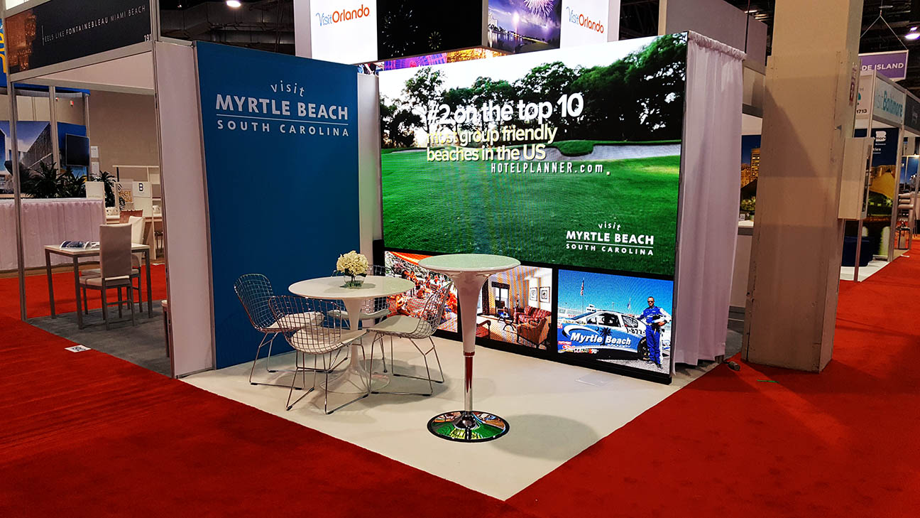 10×10 Booth with 10×8 LED Video Wall